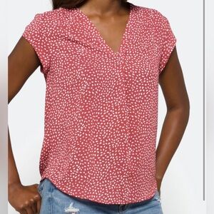 Chic Dusty Pink Patterned Women's Blouse